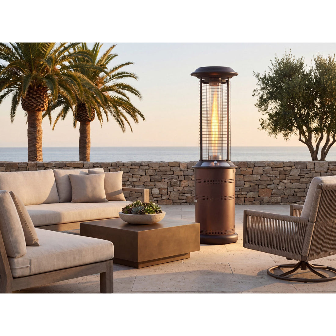 Lava Heat Italia Milano Patio Heater - Heritage Bronze, Liquid Propane (Flat-Pack)