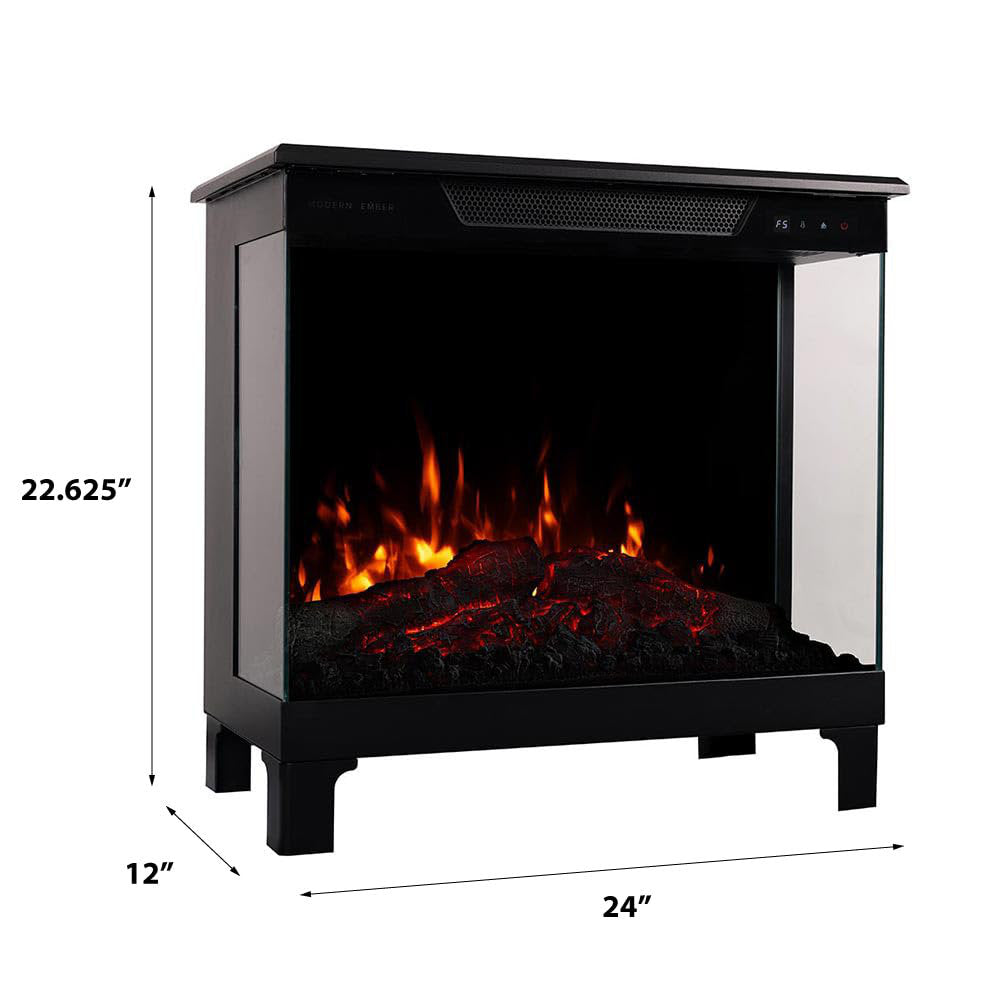 Modern Ember Skyline Smart 3-Sided  Electric Fireplace Stove Heater