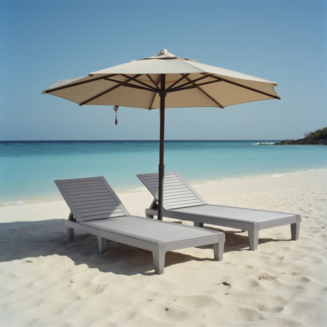Nestl Waterproof, Lightweight, and Adjustable Outdoor Polyresin Chaise Lounge Chair Set