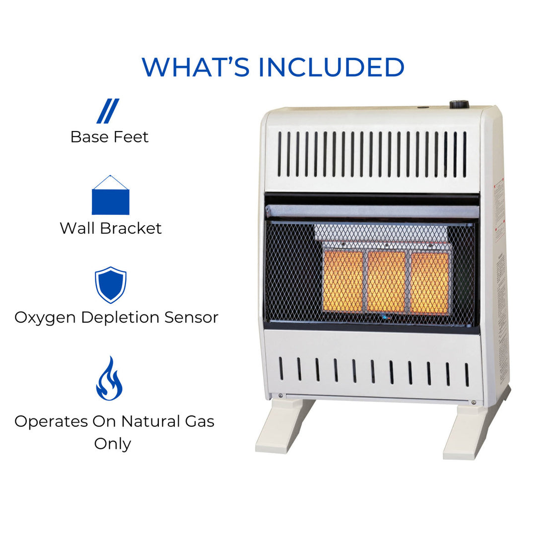 ProCom Heating Natural Gas V/F Infrared Plaque Heater-18,000BTU, Manual Control-Model#MN180HPA-B