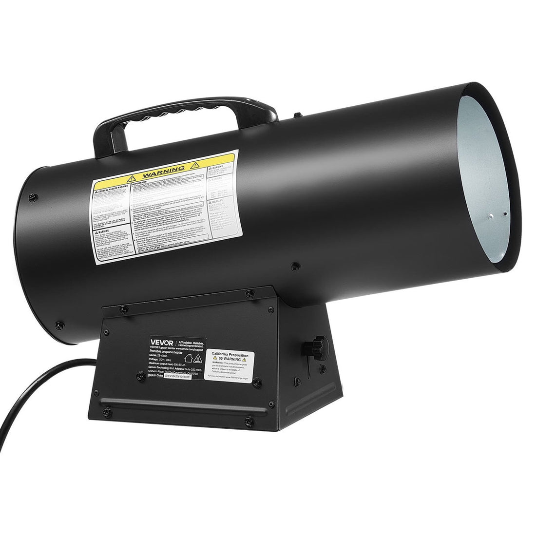 Propane Heater, 60000BTU Forced Air Propane Heater With Stepless Temp Settings And Security Protection, Portable Garage/Shop Barrel Heater For Garages, Job Sites,Indoor/Outdoor