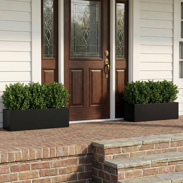 Rectangular Metal Planters for Outdoor Plants Set Of 2 (Set of 2)