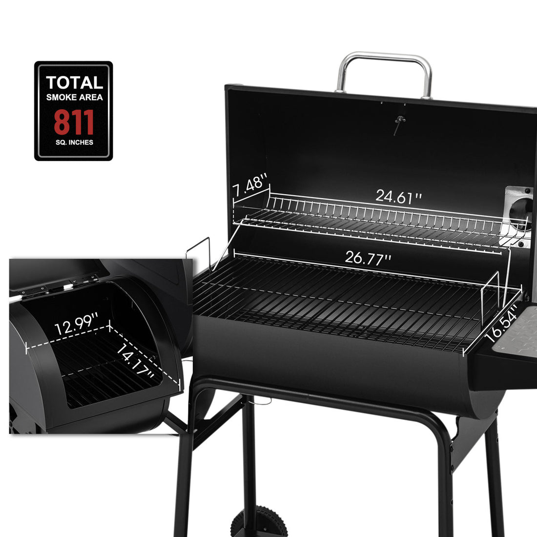 Royal Gourmet 30 Barrel Charcoal Grill with Smoker