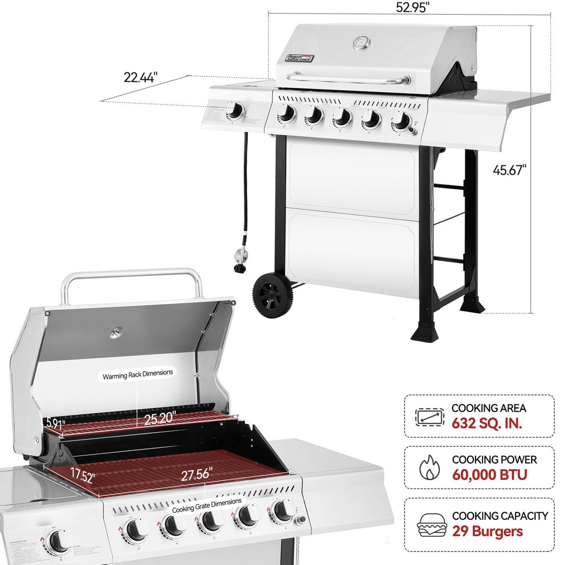 Royal Gourmet  5-Burner Liquid Propane Gas Grill