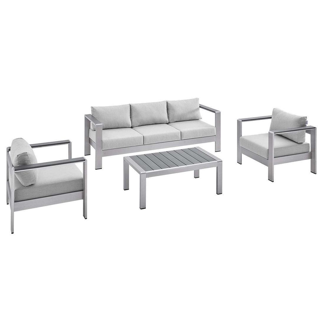 Shore Sunbrella Outdoor Patio Aluminum 4 Piece Set