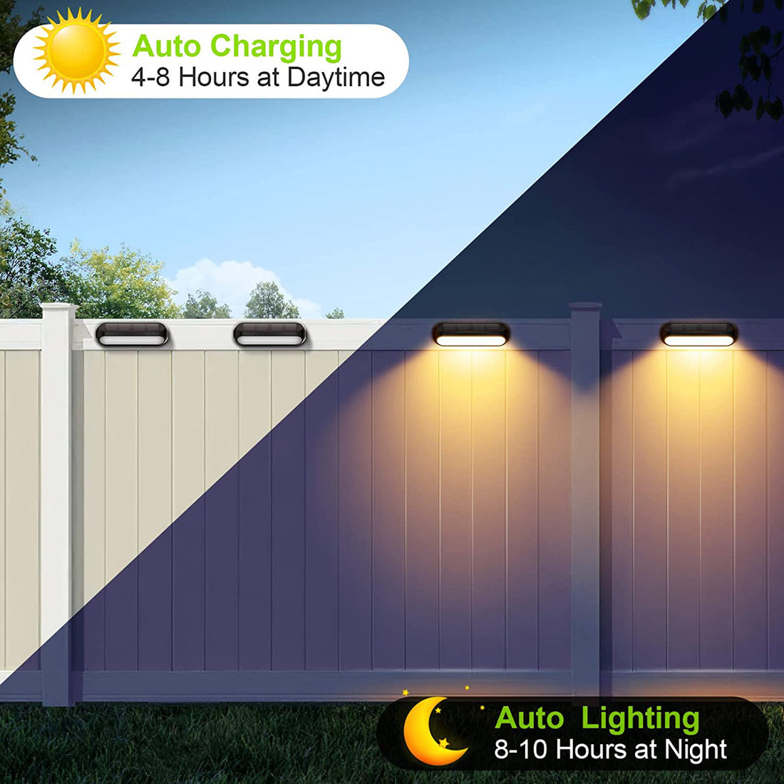 Solar Powered Integrated LED Step Light Pack (Set of 4)