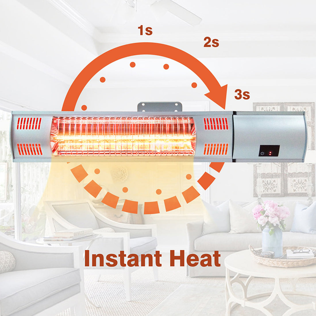 Stainless Steel Electric Ceiling Mounted Patio Heater