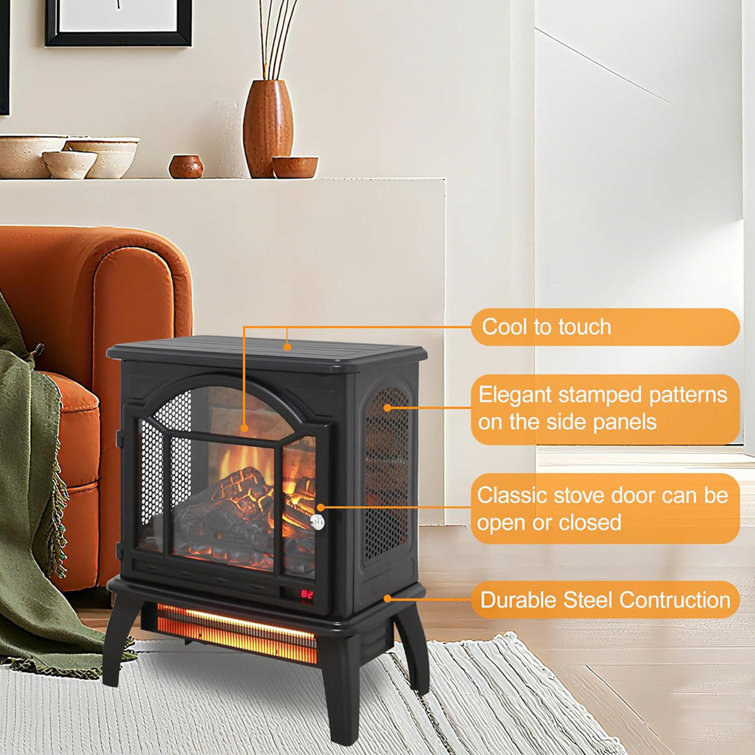 Symple Stuff 18 Electric Fireplace Projection Stove
