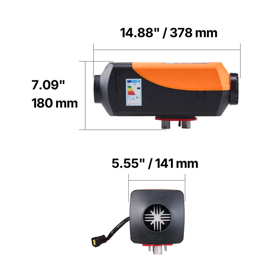 VEVOR 8kW Diesel Air Heater with Remote Control & LCD Display - 12-24V DC Parking Heater for RV, Truck, Boat