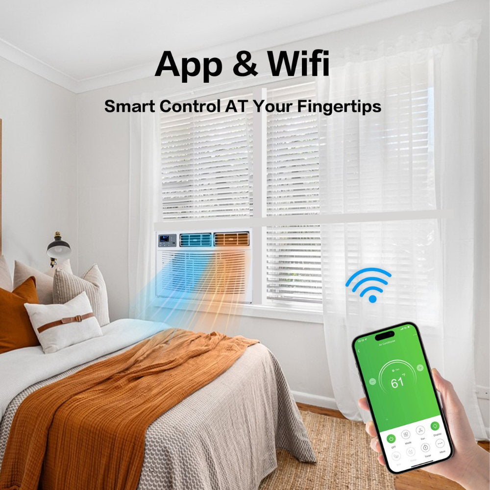 Winado 12000 BTU Wi-Fi Connected Window Air Conditioner for 550 Square Feet with Heater H1G46000631