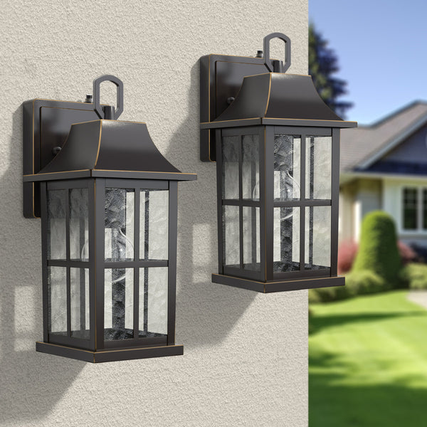 Zanyla 12.5 H Dusk to Dawn Outdoor Wall Lantern (Set of 2)