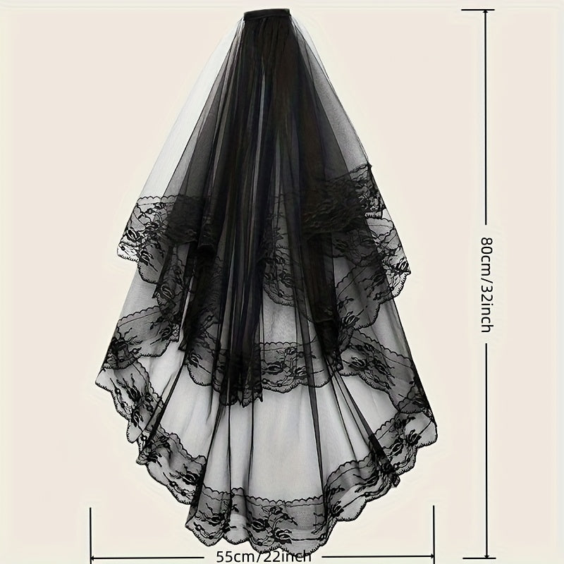 halloween influencer high aesthetic black white vintage lace