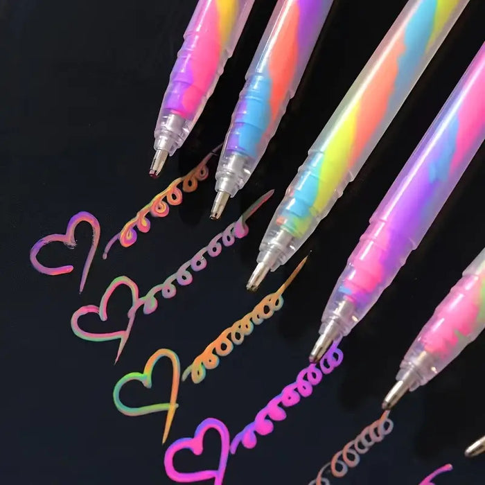 6 pack glitter gel pens fine tip watercolor brush pens