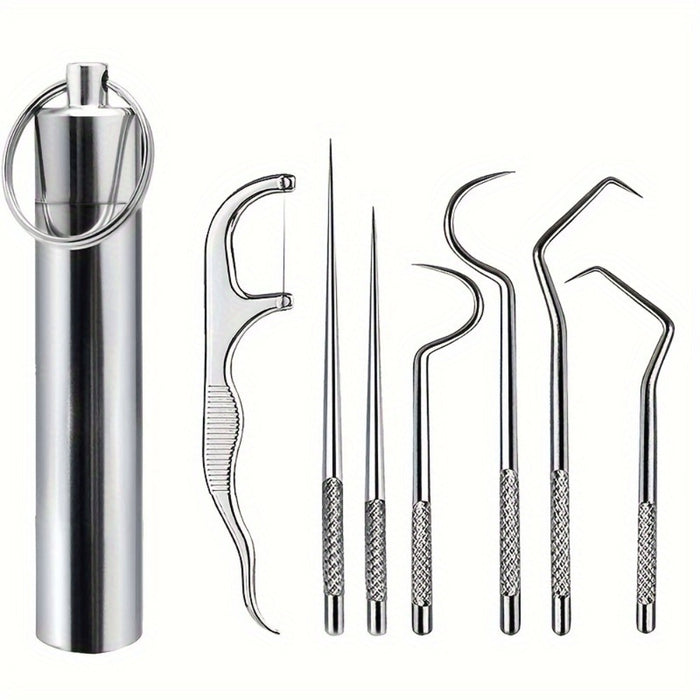 a set 8 stainless steel toothpick suit bracket reusable