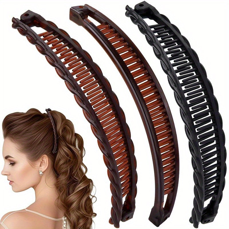 3 pack womens large banana hair clips   claw clips