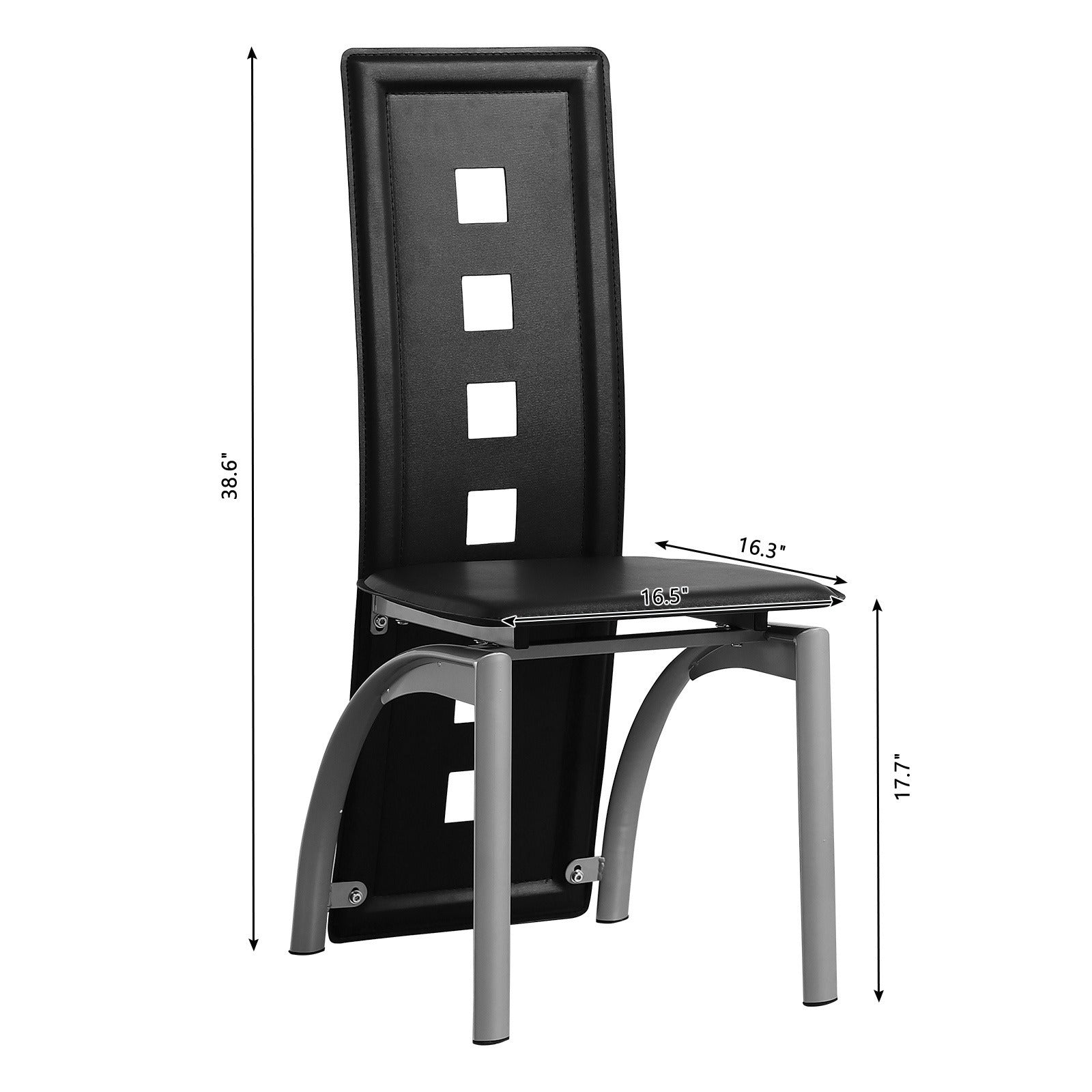 5pcs modern dining set glass   4 leather chairs