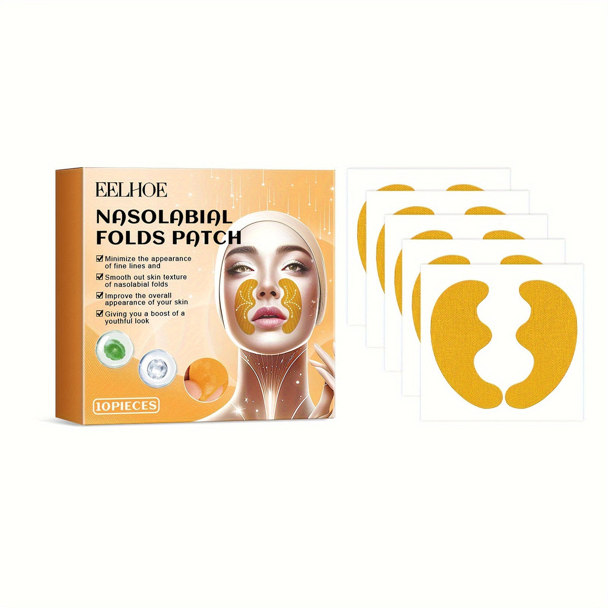 50pcs patches designed reduce nasolabial fold wrinkles a