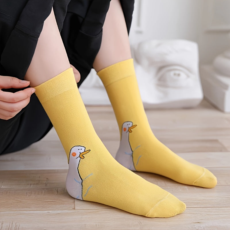 1 pair goose head socks women ins hip hop trendy socks