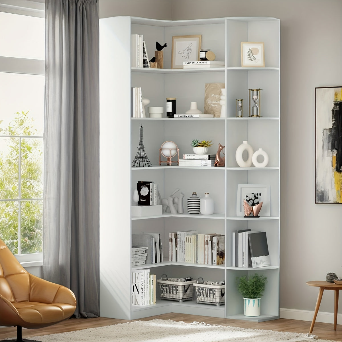 contemporary 71 inch tall bookshelf a   corner unit