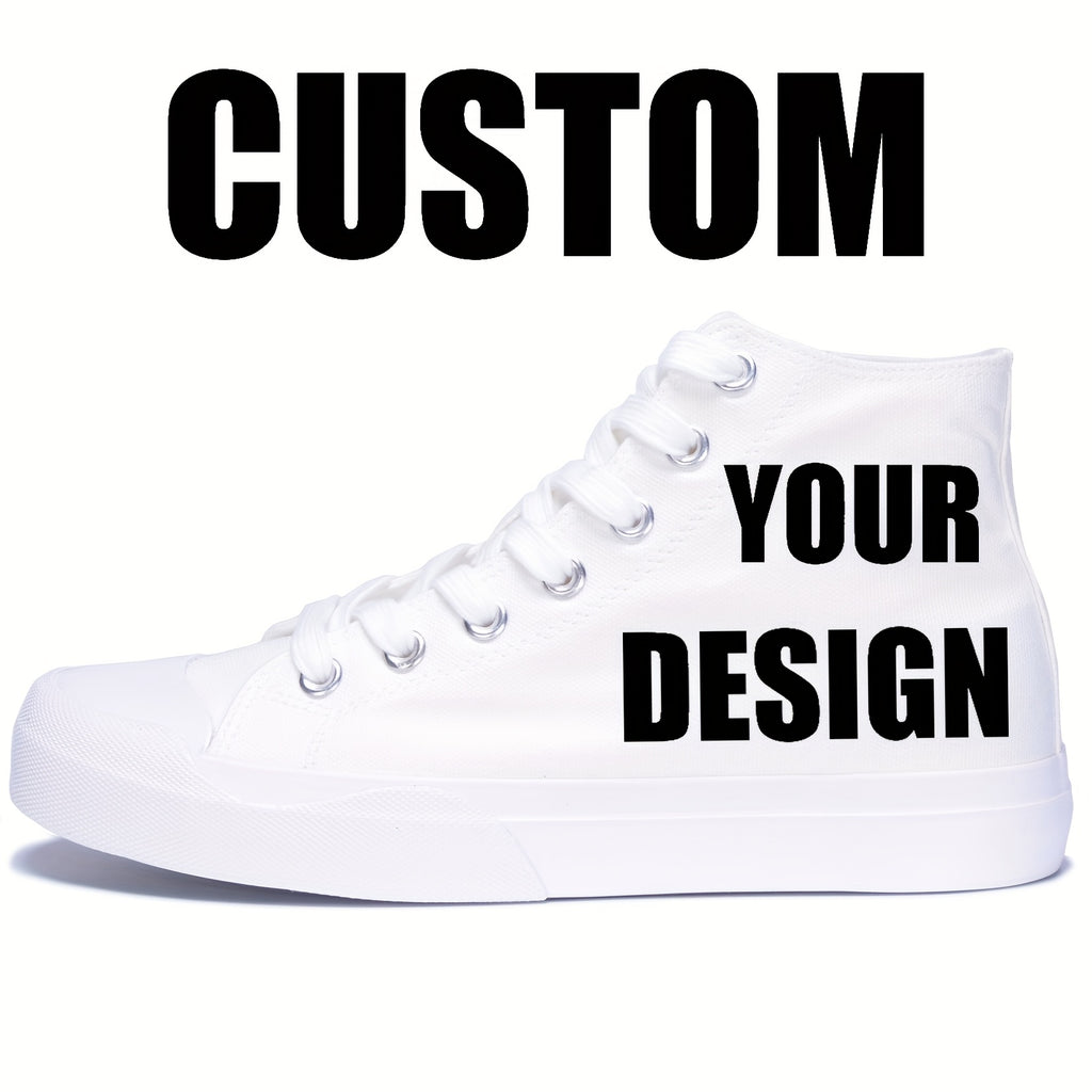 mens custom high top canvas sneakers a full print design