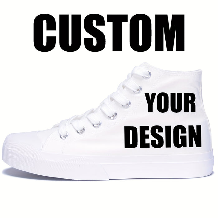 custom photo image black high top canvas sneakers casual