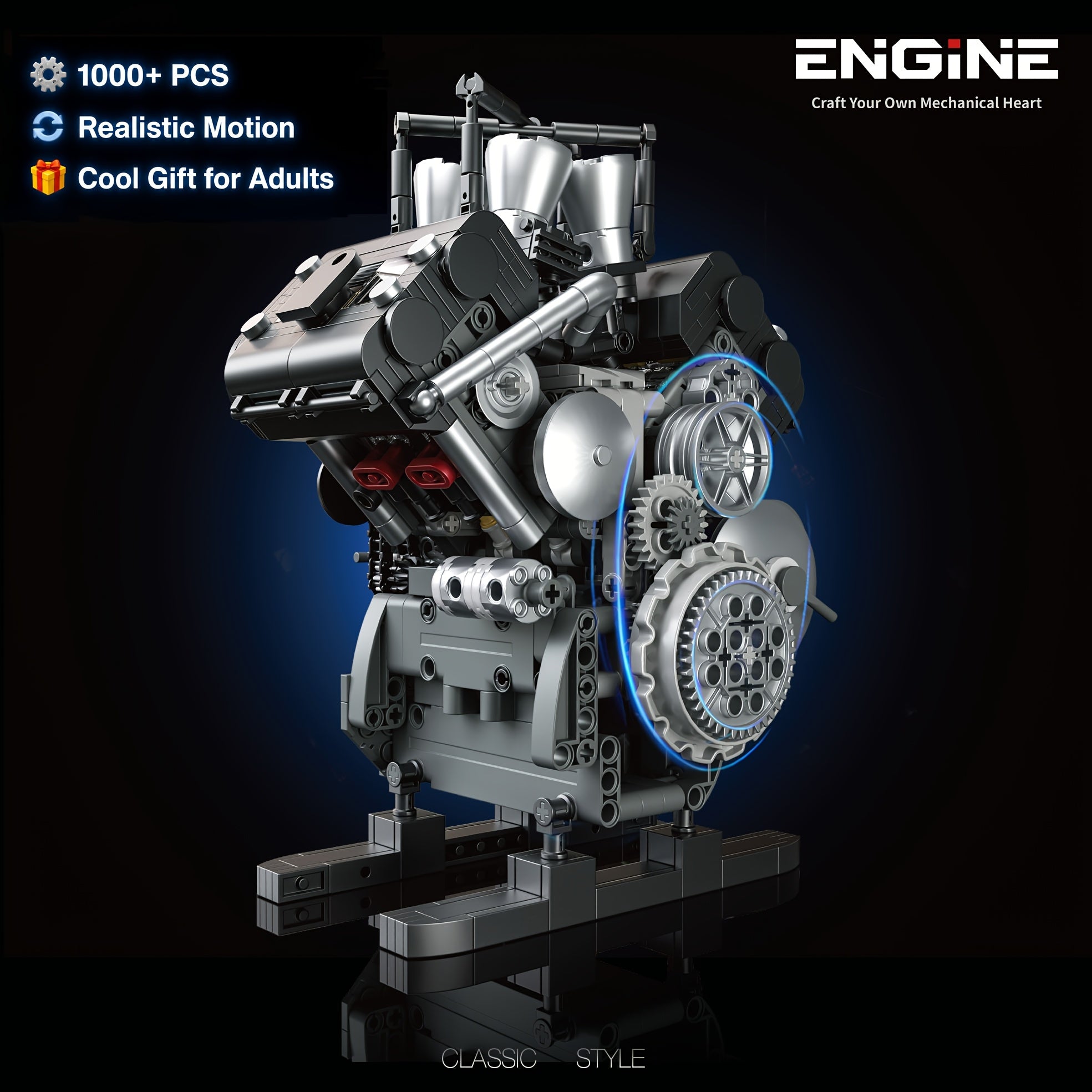 v8 red   model 1289 1370pcs v4 engine 1001pcs a