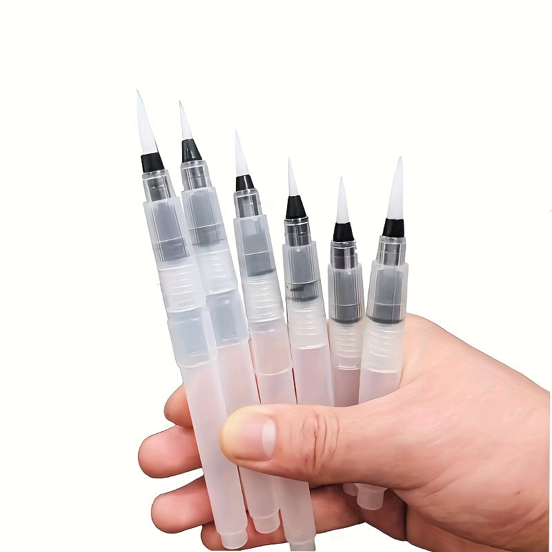 10 solid color watercolor pens filled brush heads pointed