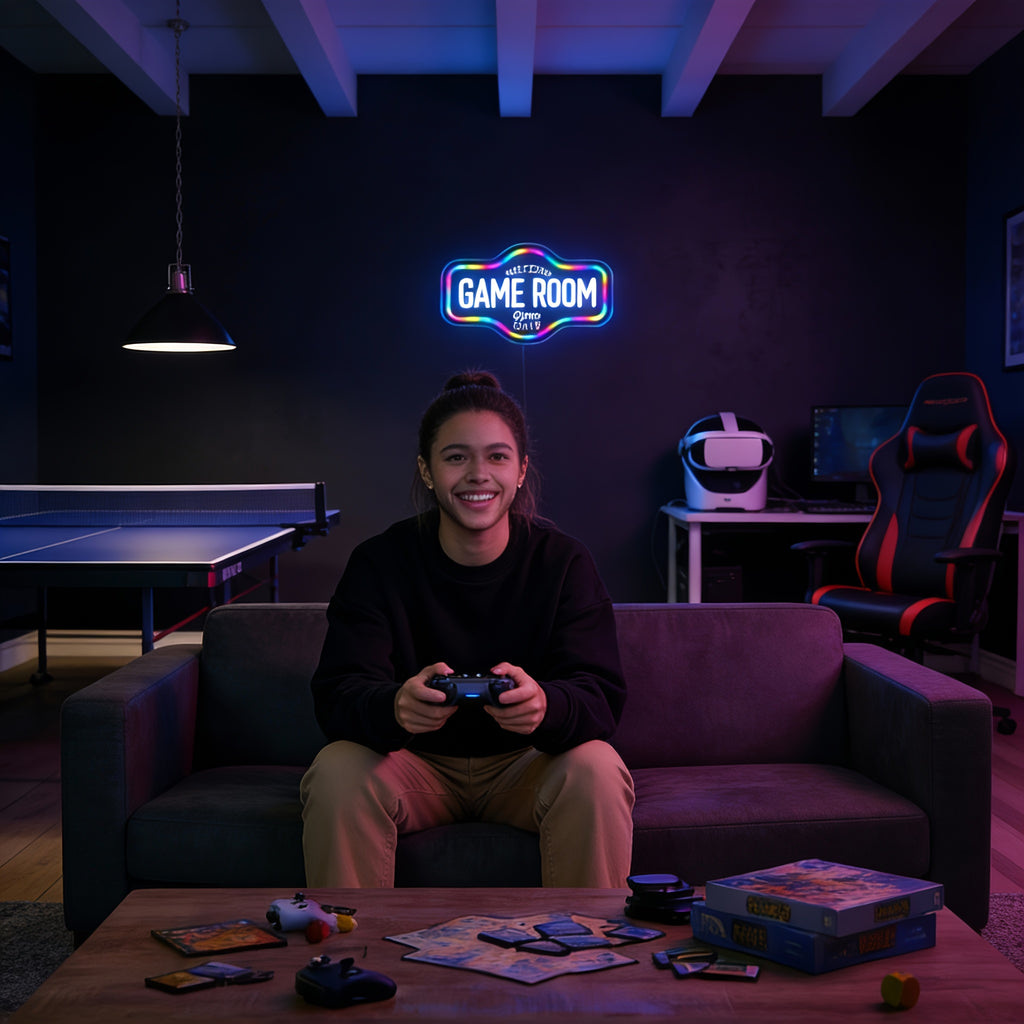 ow led neon sign game room wall decor designed gaming