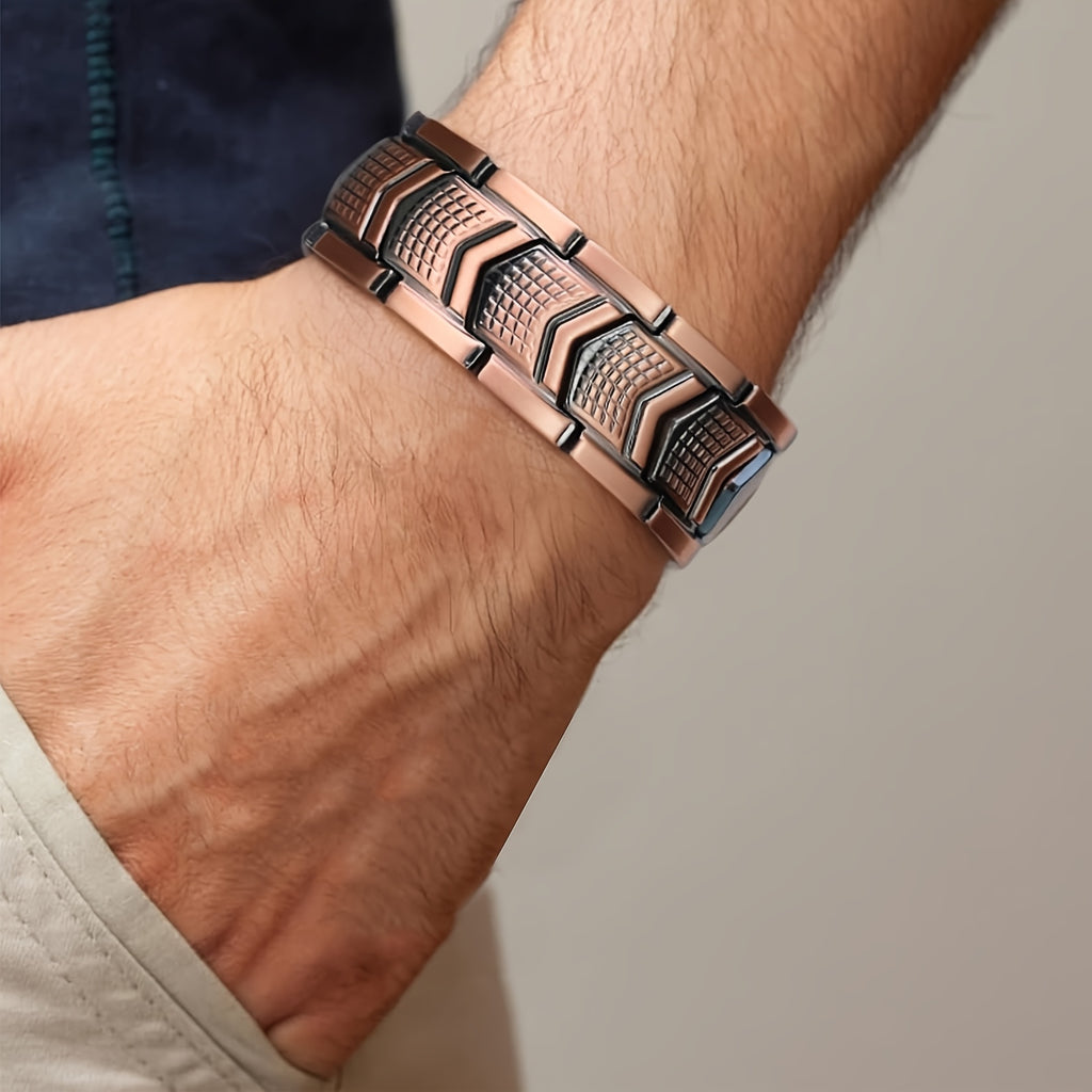 mens 3x strength copper magnetic bracelet heavy duty copper