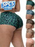 5pcs set womens unique leopard print printed shorts summer
