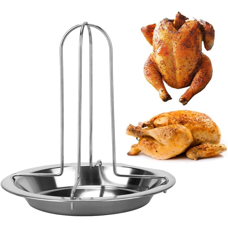 1pc silver stainless steel grilled chicken rack turkey