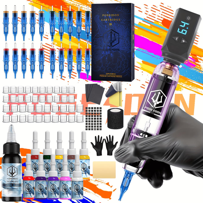 poseidon tattoo machine kit tattoo gun kit complete set 20