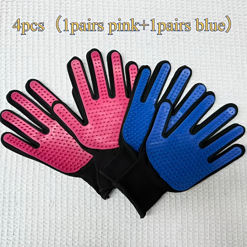 4pcs 2pairs gloves removing floating hair dogs cats pet