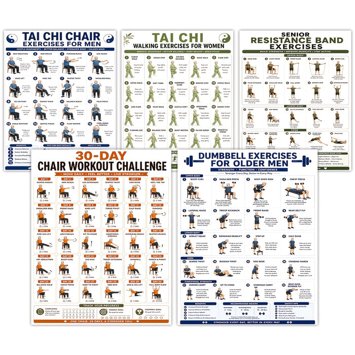 5   workout posters 8x10  exercises tai