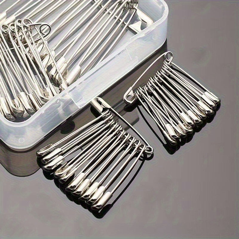 a pack 50 assorted sizes safety pins galvanized metal