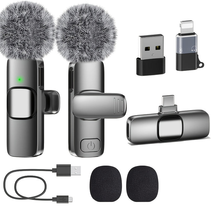 professional dual wireless lapel microphone system