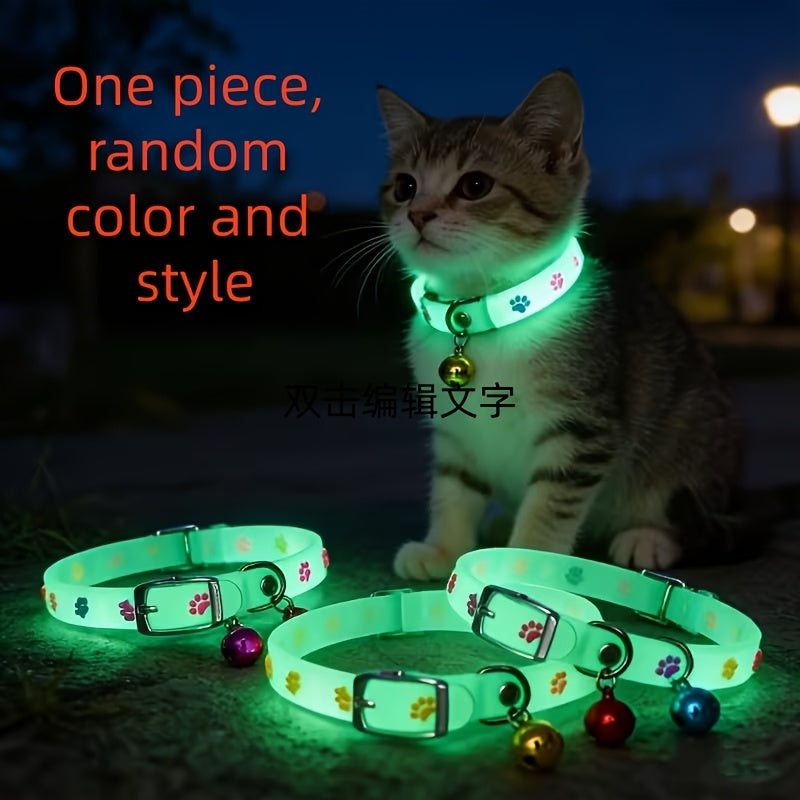 2pcs 1pc random color   collar bell luminous night