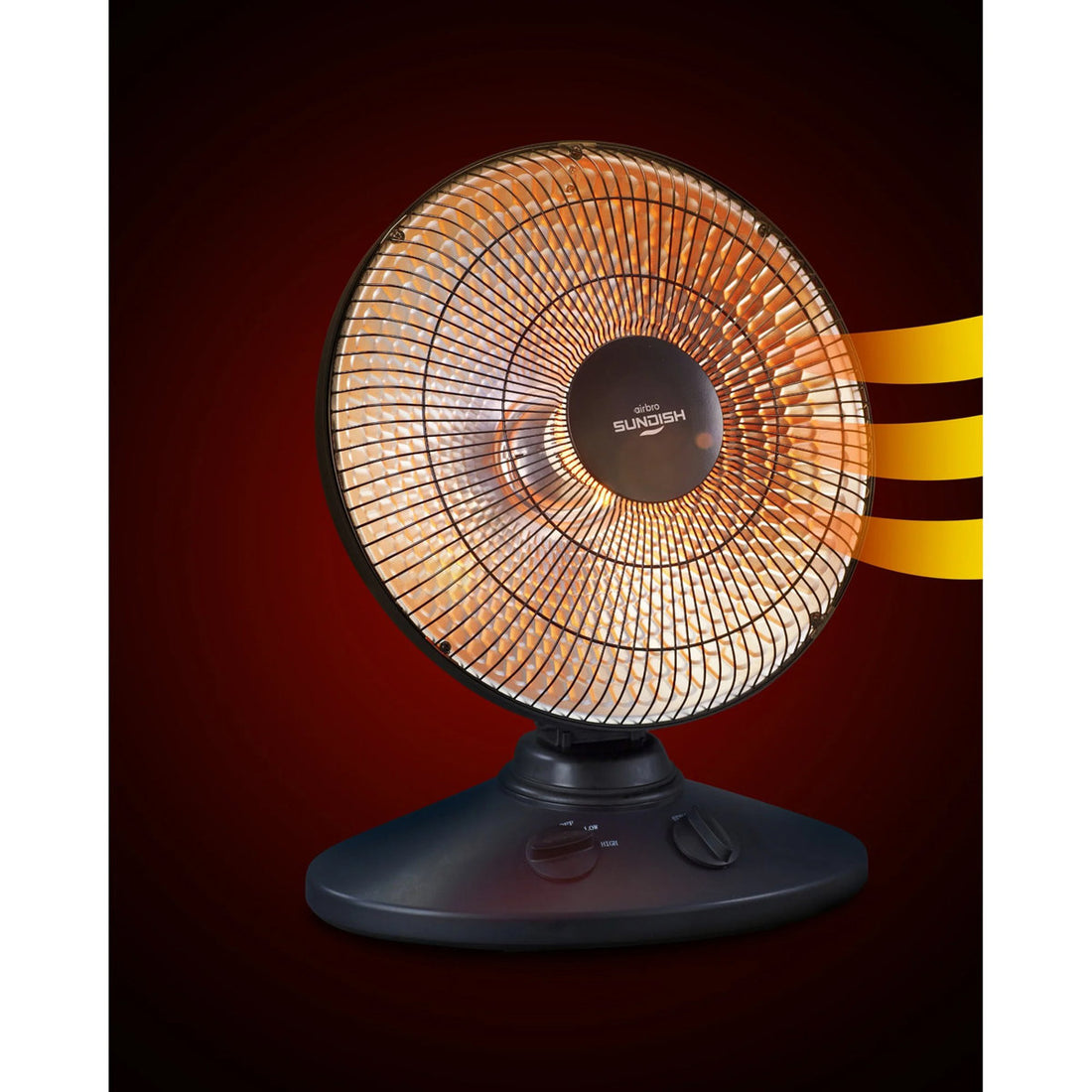 airbro SUNDISH 1,000-Watt-Max 15 Oscillating Radiant Dish Electric Heater, HP-1000