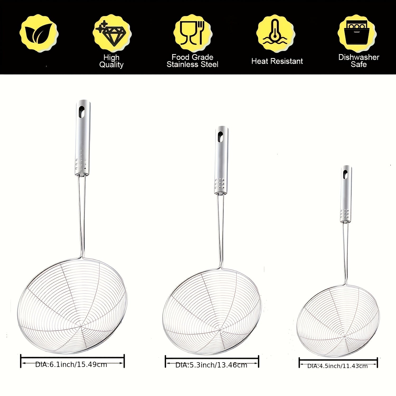 1 stainless steel   web design strainer spoon