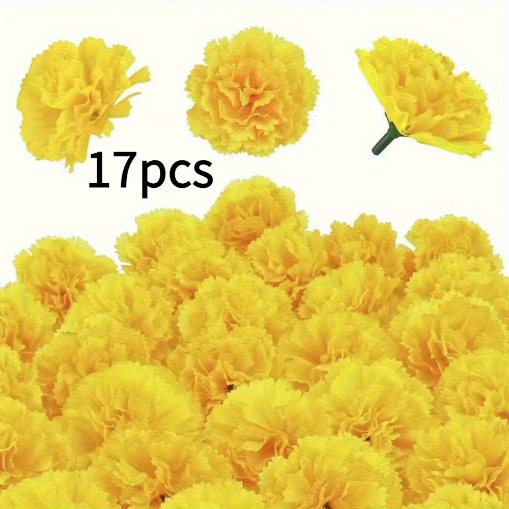 5 17 34pcs realistic marigold flowers heads vibrant orange