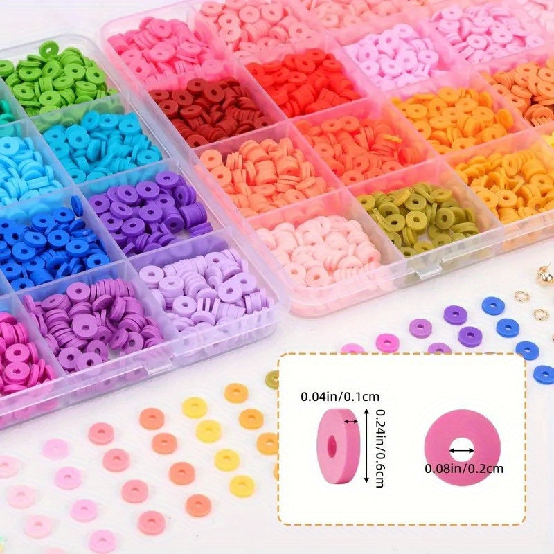 2d flat 7200pcs clay beads bracelet beading kit friendship