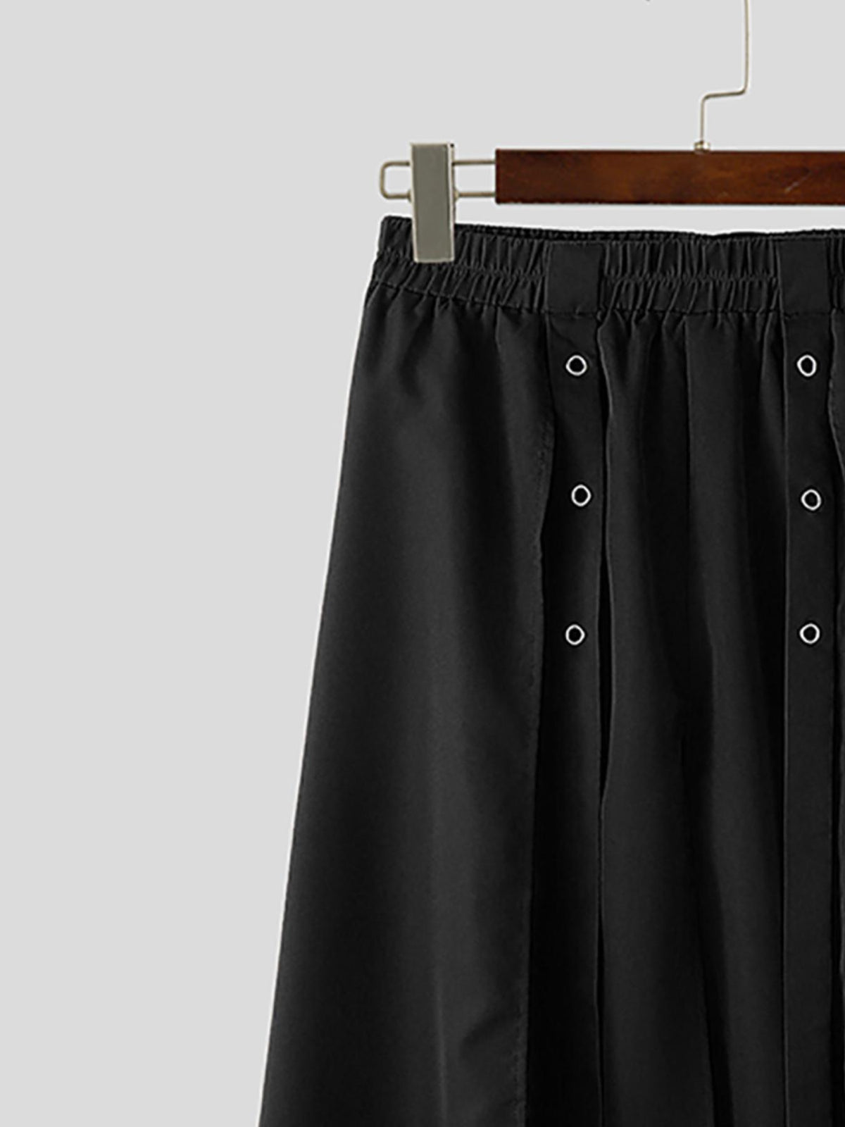 men full length skirt elastic waist asymmetric split
