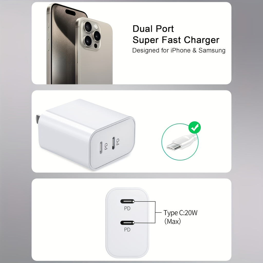 20w usb c fast charger wall adapter   power