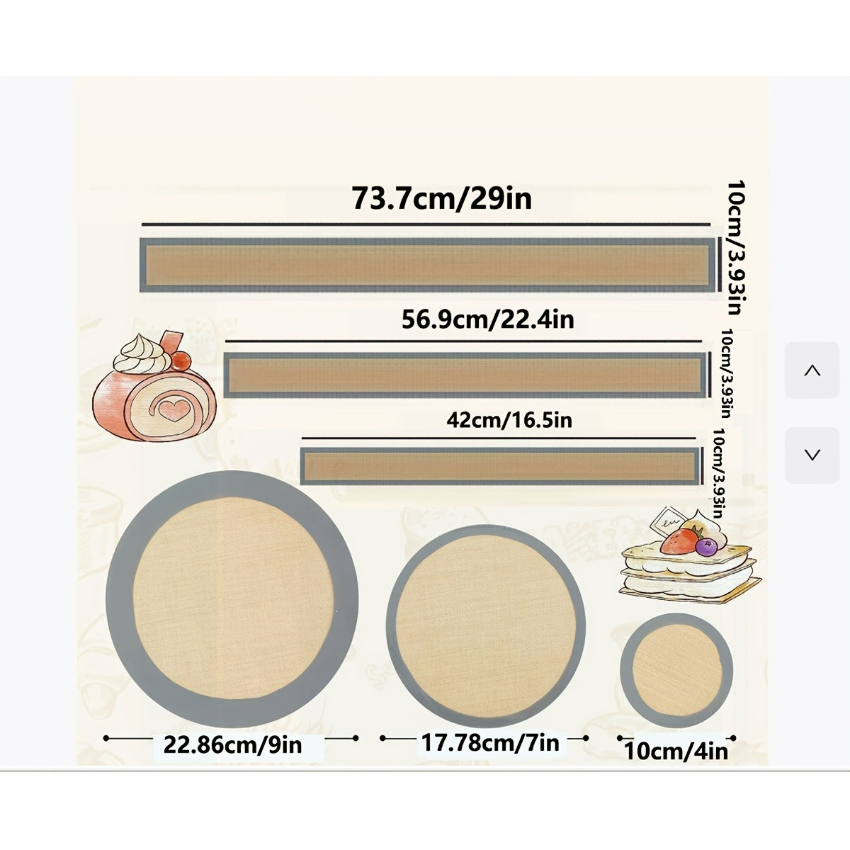 ldq 6pcs silicone baking mats designed 4 7 9 inch springform