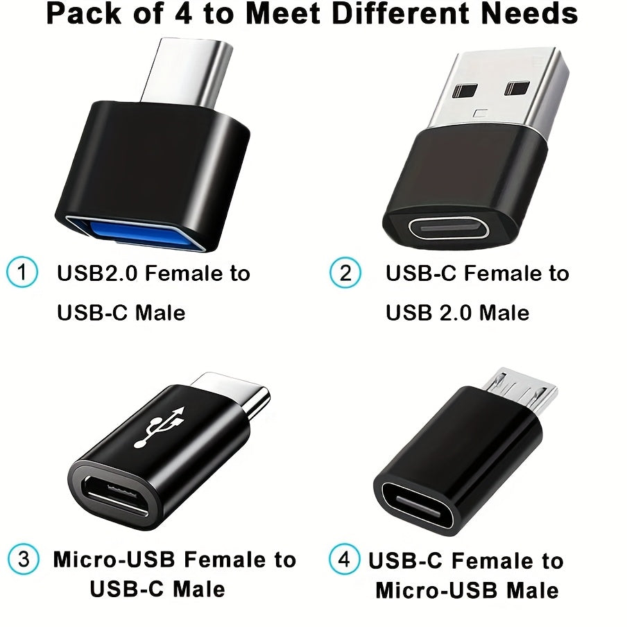 set 8 usb usb c   4 dual orientation usb 2 0 micro