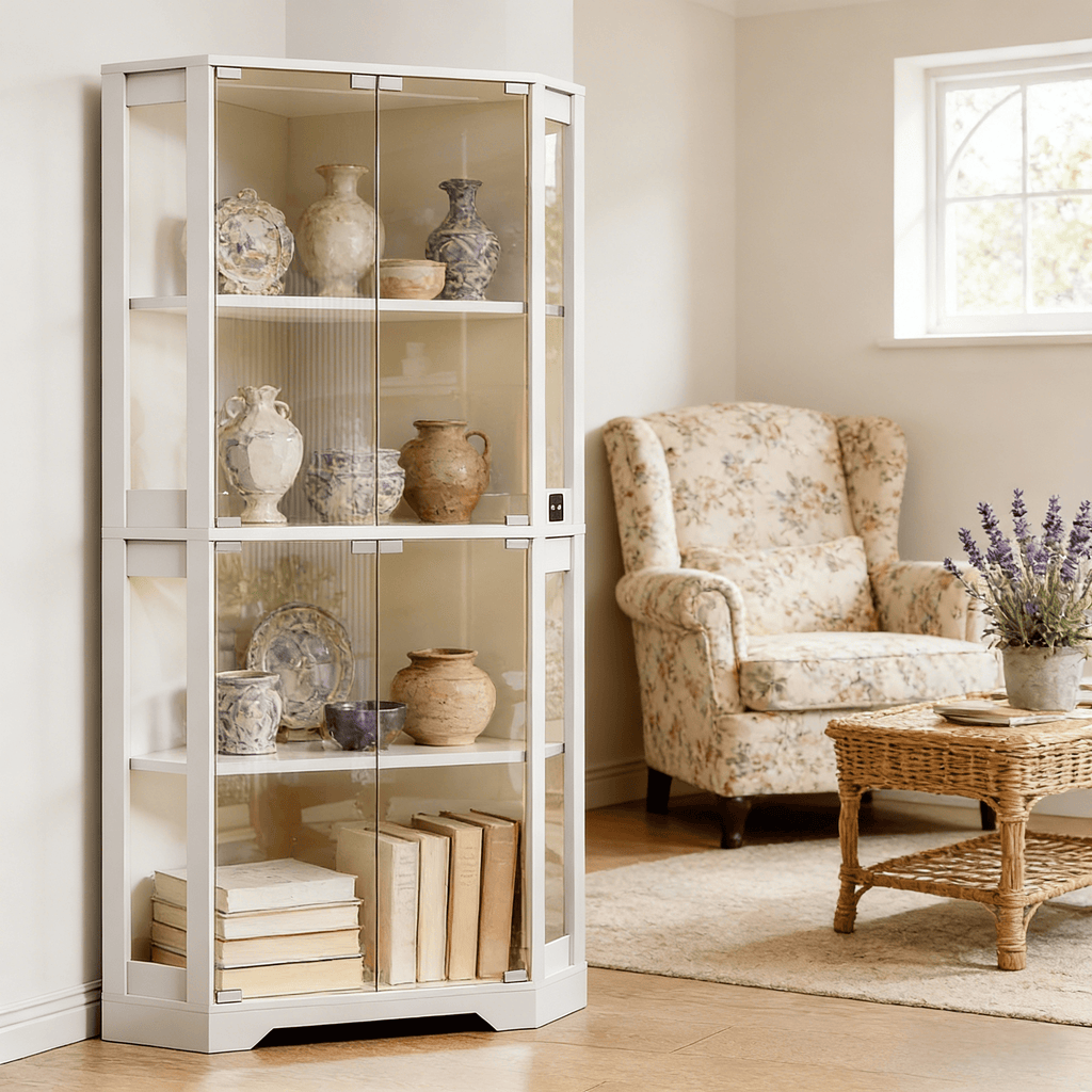 1pc corner glass display cabinet   showcase