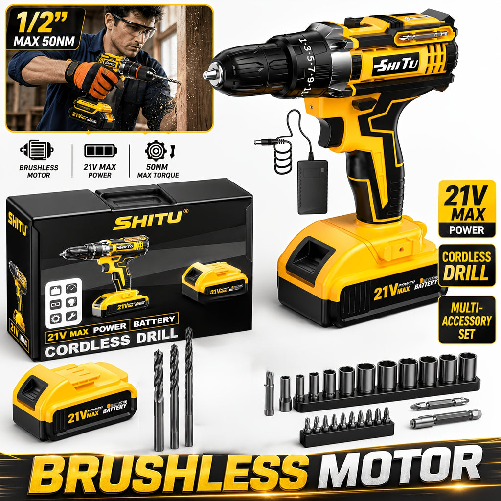2026 21v cordless drill kit tool box fast charging