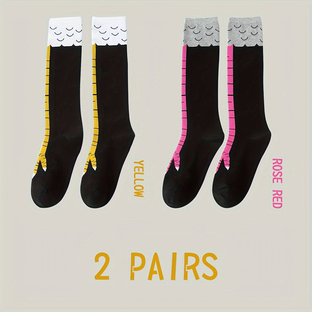 1 2 pack womens plus size   socks quirky chicken