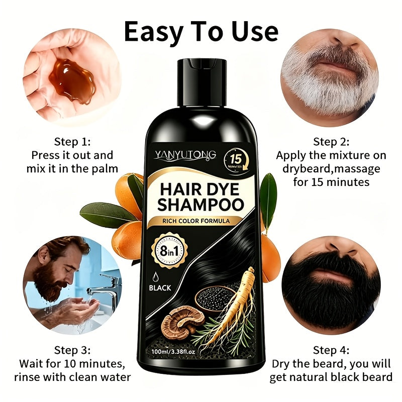 8 in 1   mens beard dye shampoo convenient fast