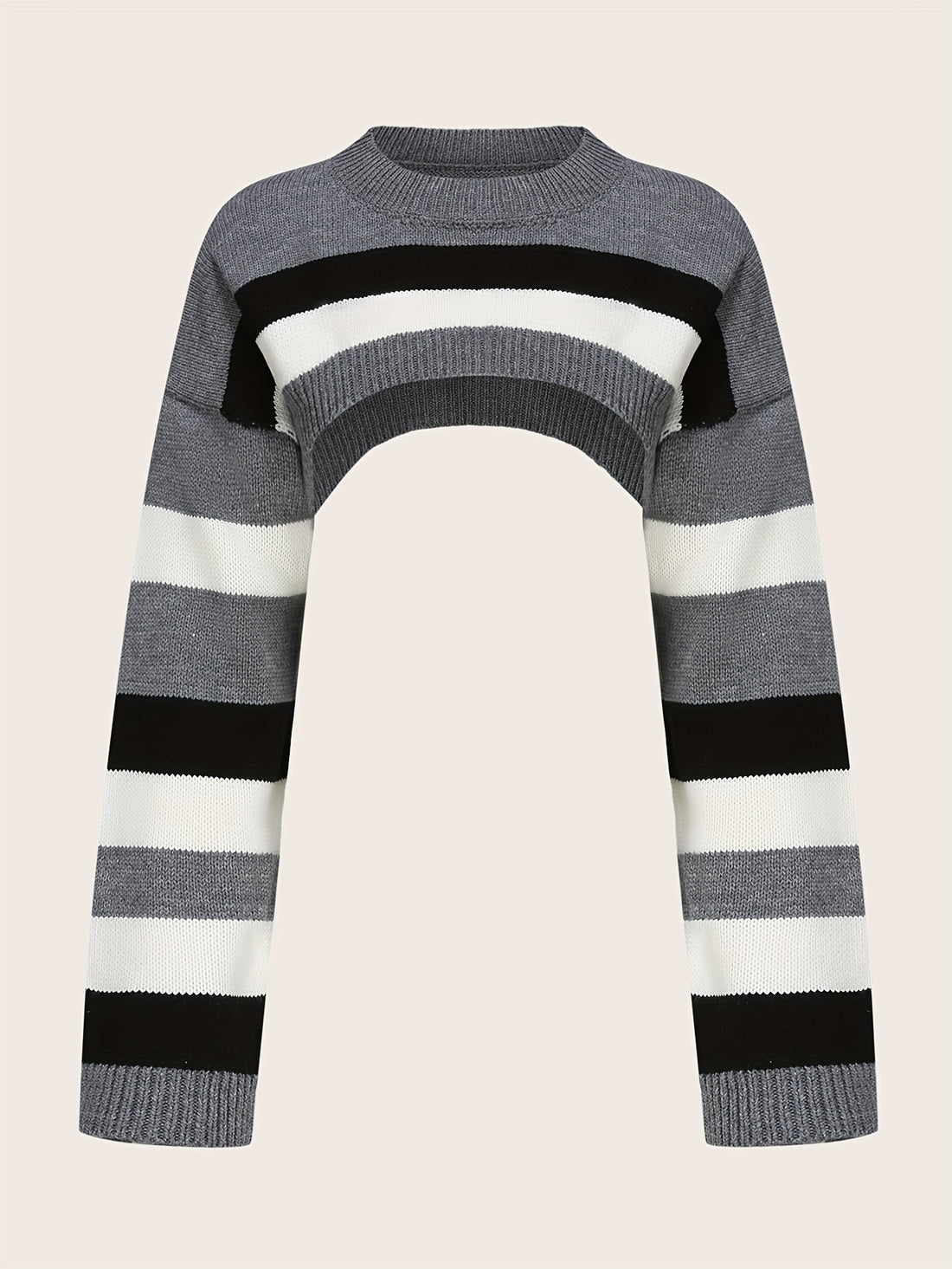 y2k oversized striped sweater relaxed fit short cropped
